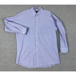 Eaton Shirt Mens 16 Blue Long Sleeve Button Down 32" Sleeve